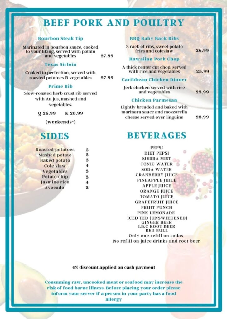 moonfish Restaurant menu