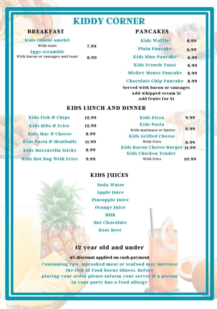 moonfish Restaurant menu